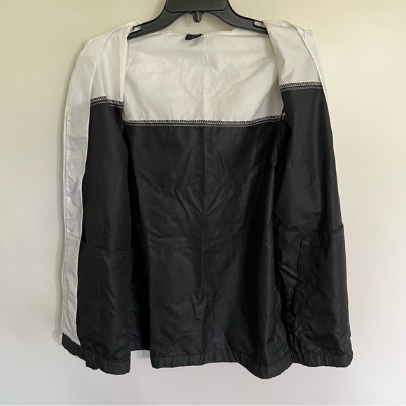 Men’s Zine Sprint Windbreaker Jacket Black White Colorblock Hooded Size Small - Picture 5 of 12